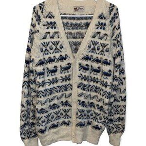 Fotrama 100% Alpaca Wool Button Front Cardigan Sweater Size **Read** Men's